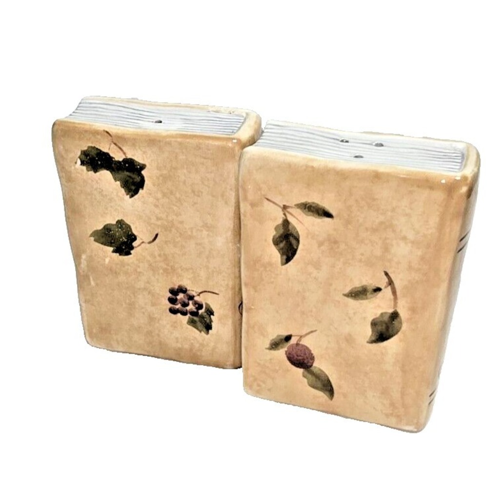 Ceramic Salt Pepper Shakers Floral Decor Cheri Blum‎ Cortland Fifth Avenue - Picture 3 of 6
